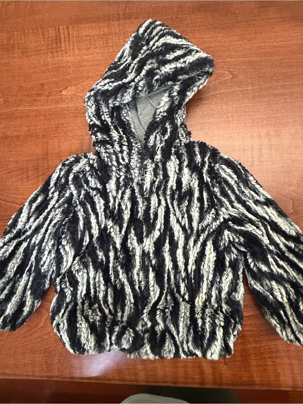 Splendid Baby 6-12m Black & White Faux Fur Hooded Jacket